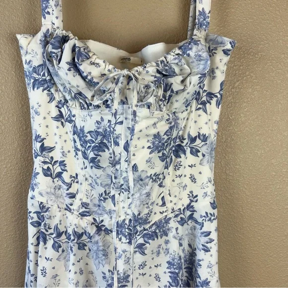 house of cb Carmen Blue Print Bustier Sundress - Picture 6 of 12